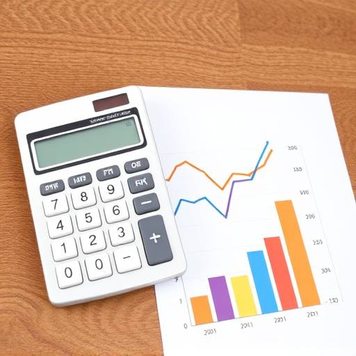 Calculadora y gr&radic;&deg;fico ilustrando la gesti&radic;&ge;n presupuestaria