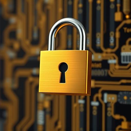 Imagen de un candado dorado que simboliza la seguridad de los datos personales.