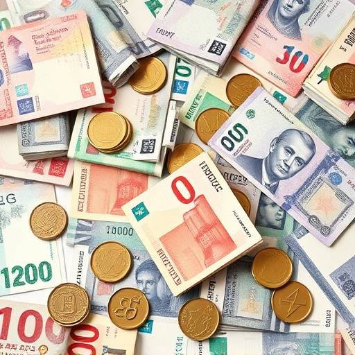 Imagen mostrando diferentes monedas y billetes, representando la diversidad de opciones de inversi贸n